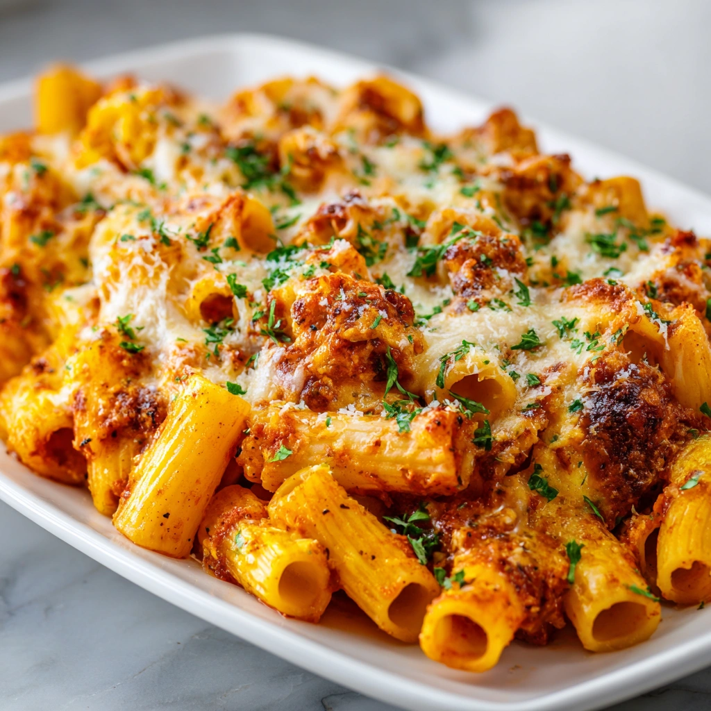 Cheesy Baked Rigatoni Pasta: A Comforting Delight!