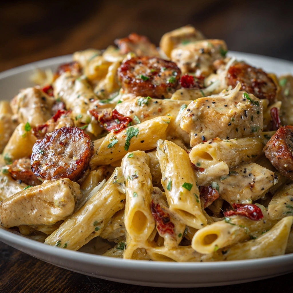 Creamy Pepper Jack Chicken &amp; Sausage Pasta You’ll Love!