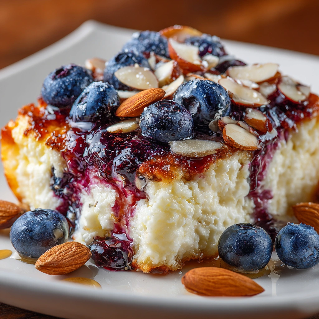 Blueberry Almond Cottage Cheese Breakfast Bake Delights!