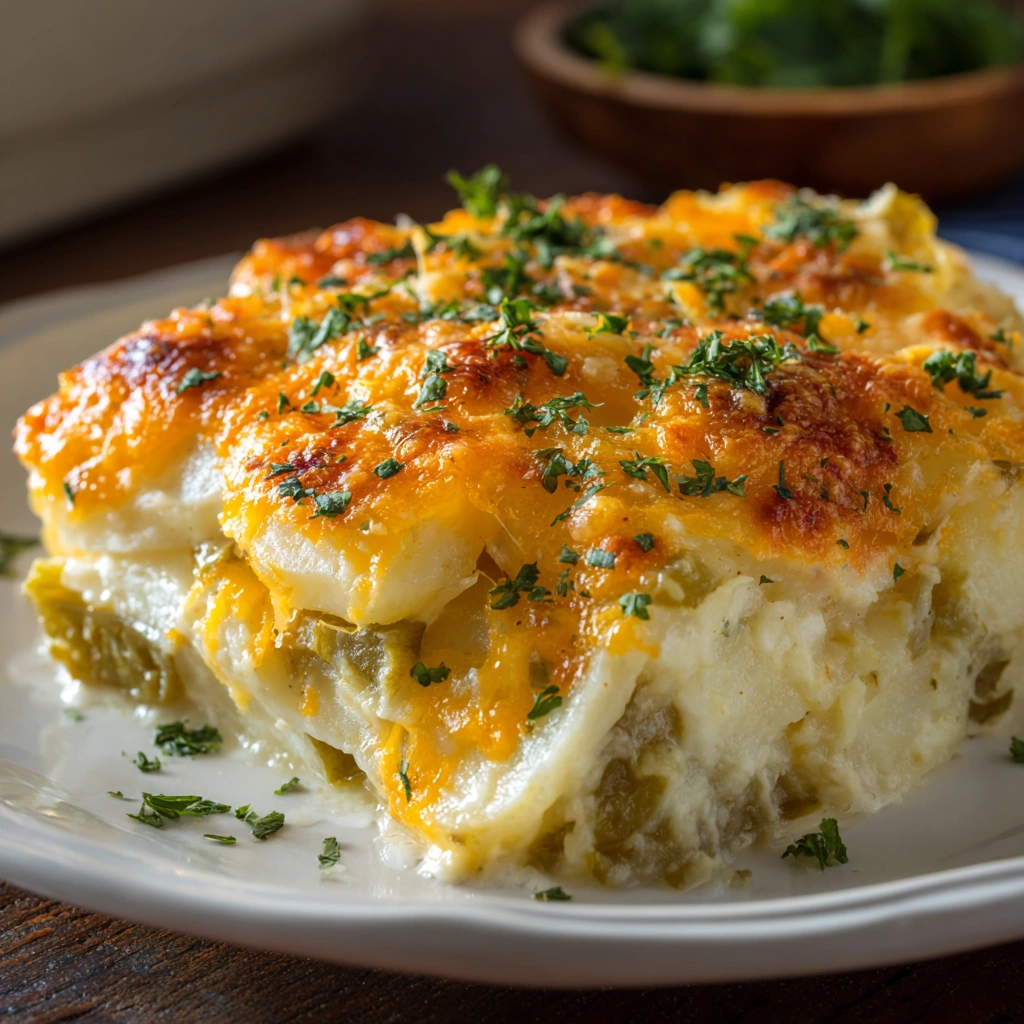 Green Chile Cheese Scalloped Potatoes Will Wow Your Taste Buds!