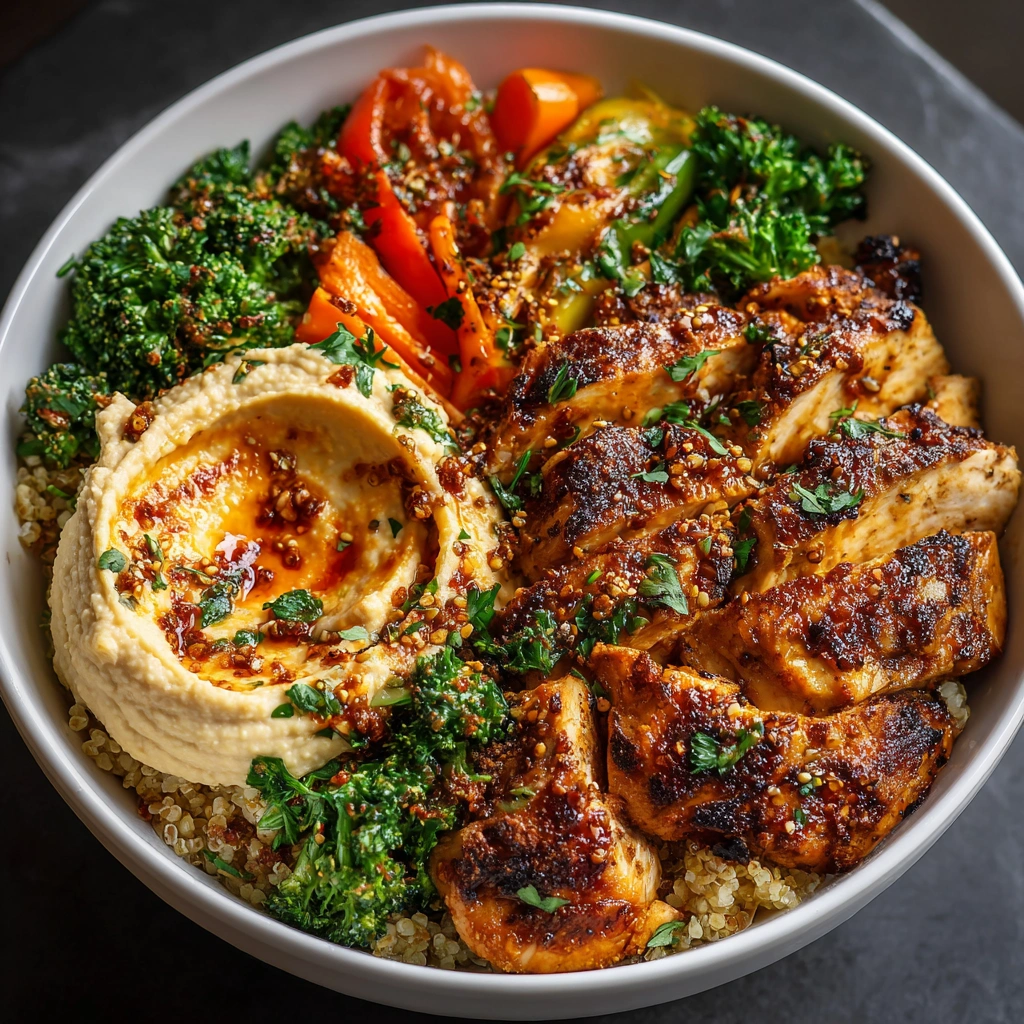 Spicy Glazed Chicken Bowl with Hummus: A Delightful Twist!