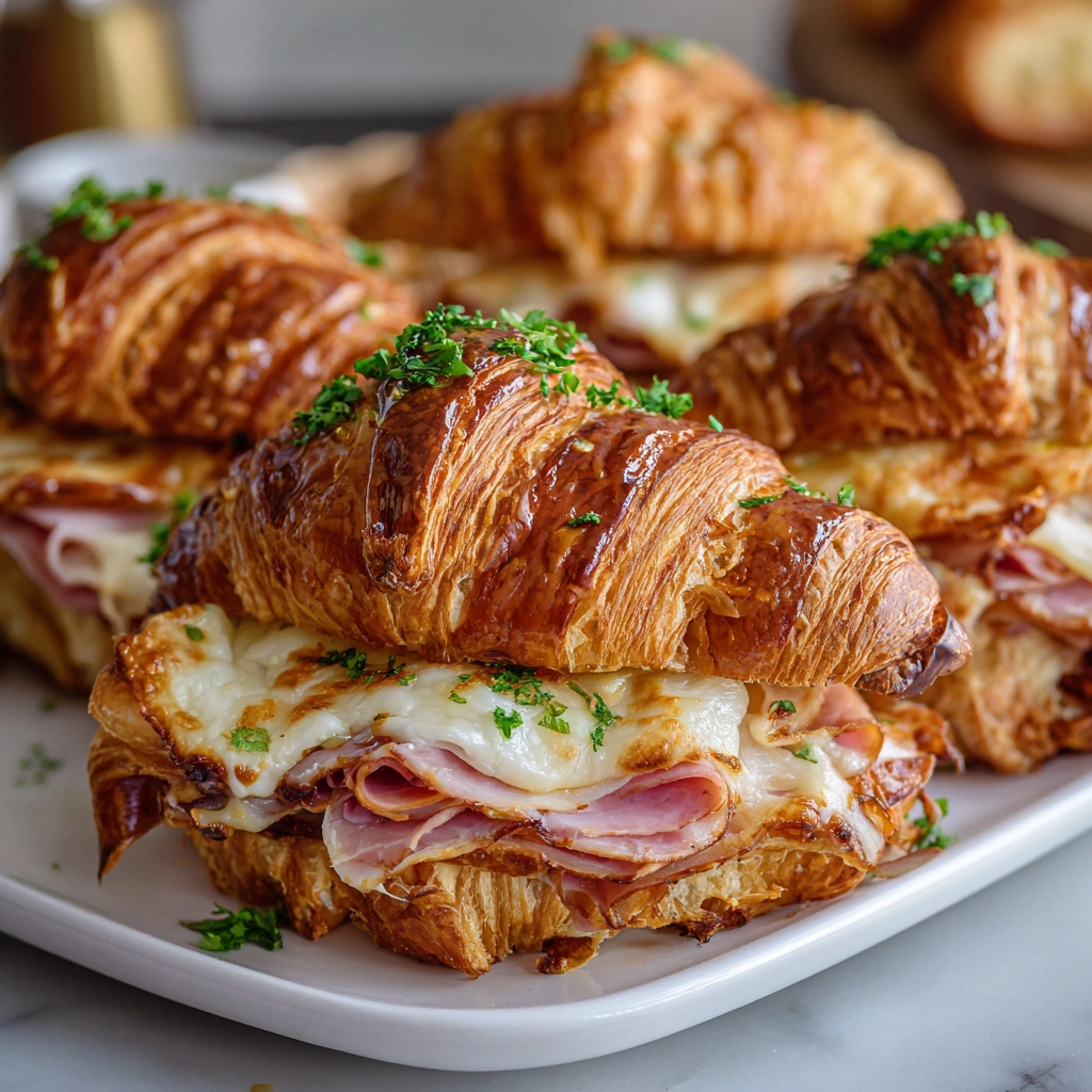 Baked Ham & Provolone Croissant Sandwiches You’ll Love!