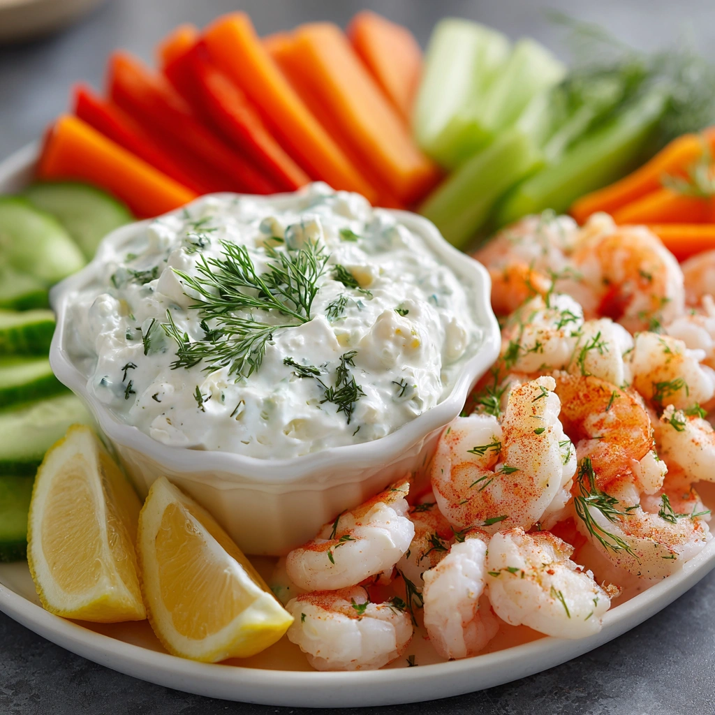 Creamy Shrimp & Dill Veggie Dip Cup: A Flavorful Delight!