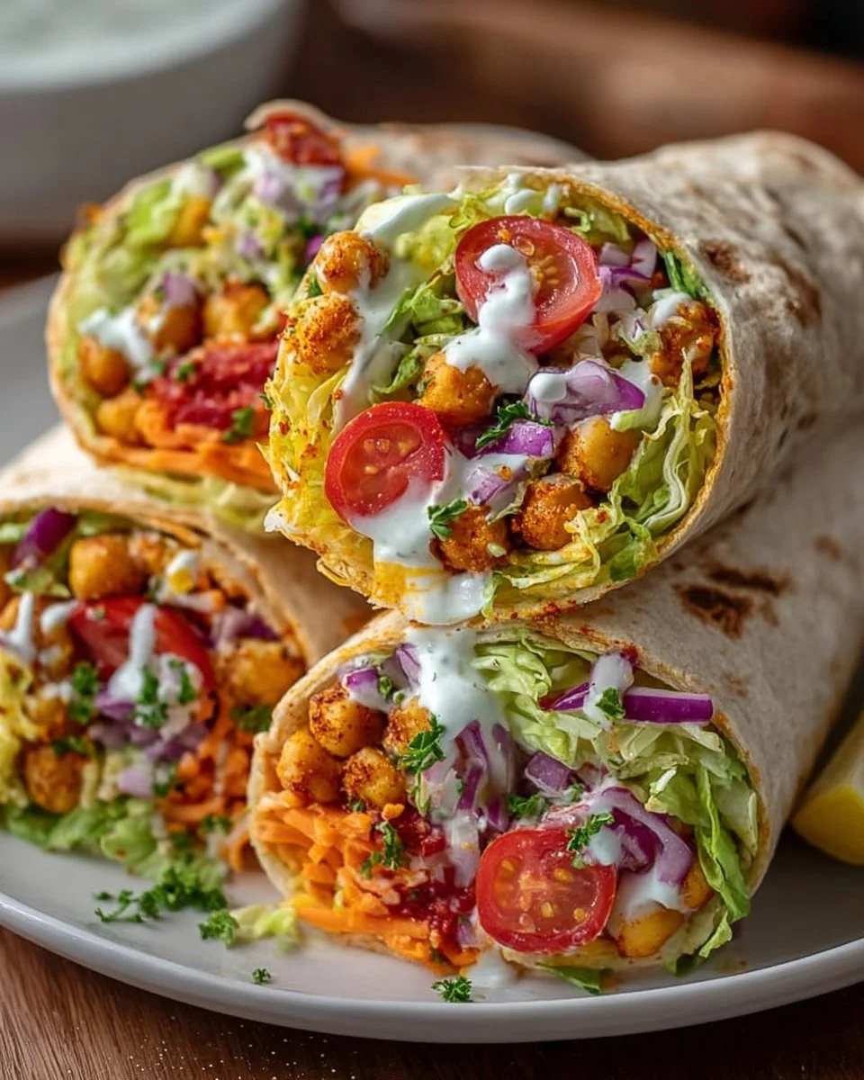 15-Minute Buffalo Chickpea Wraps