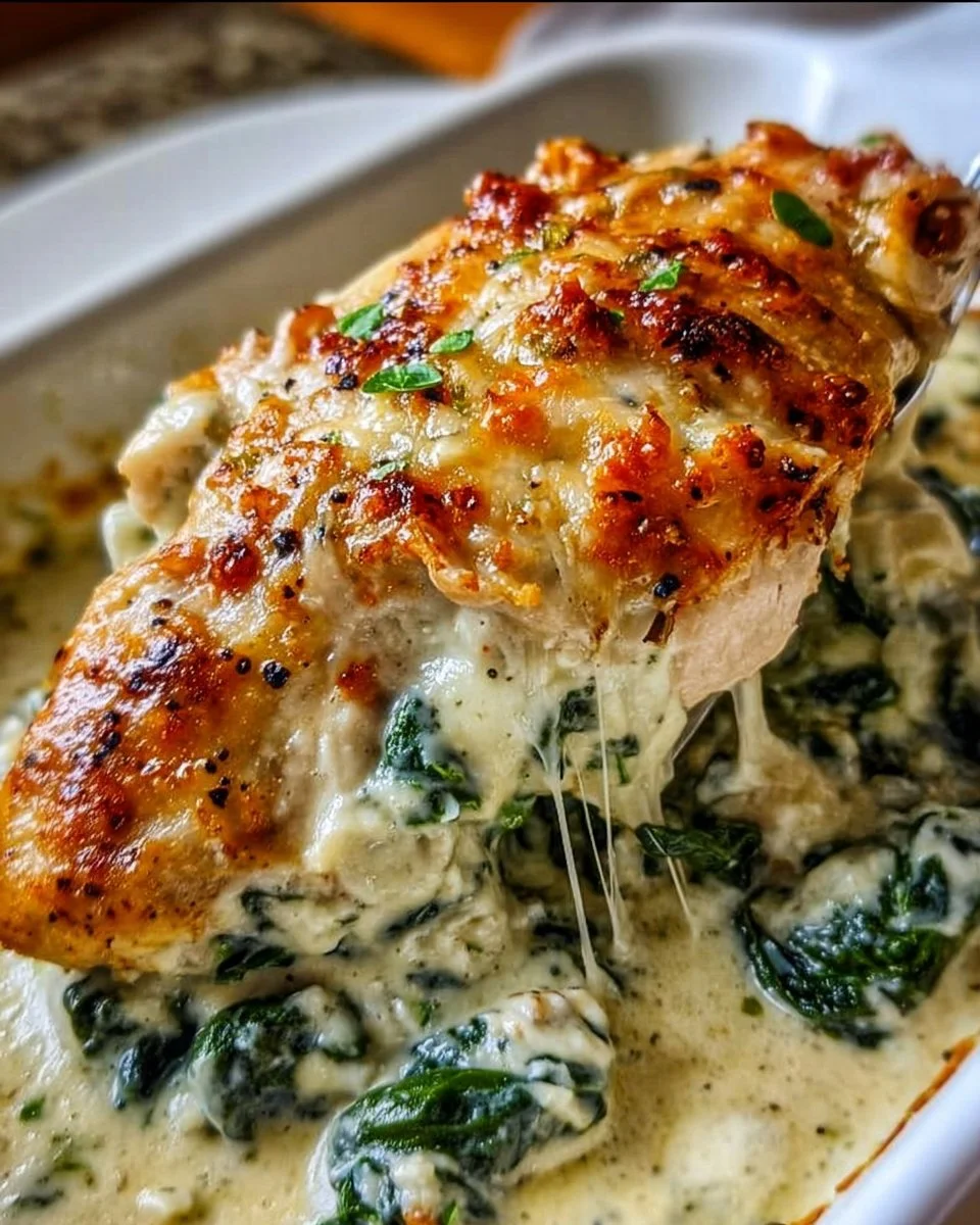 Chicken and Spinach Casserole with Cream Cheese