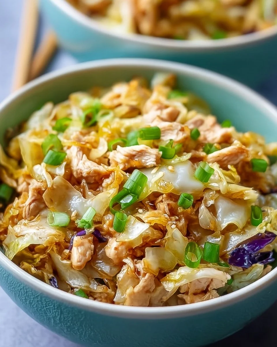 Delicious bowl filled with ingredients inspired by traditional egg rolls