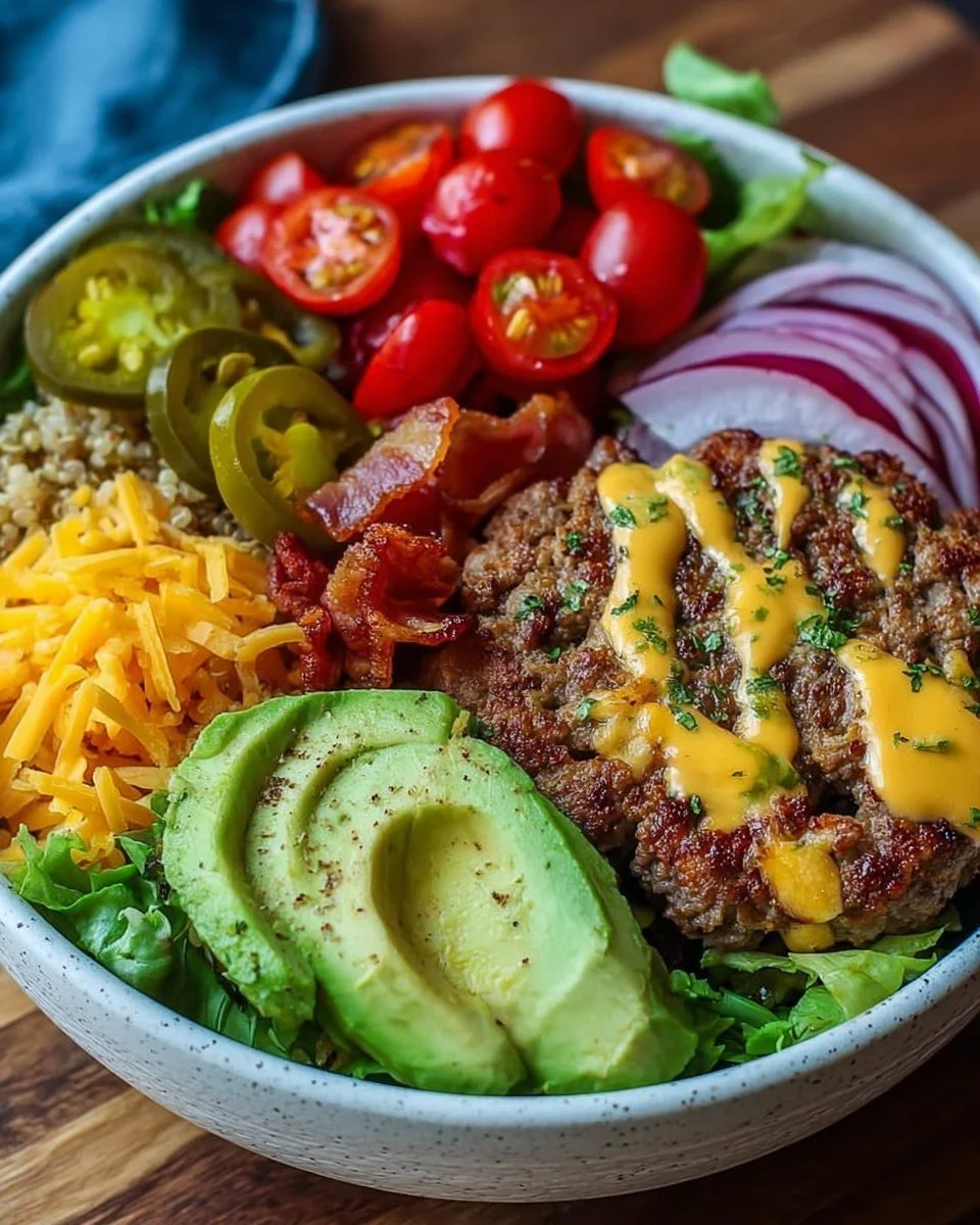 High-Protein Cheeseburger Bowls Recipe – Low-Carb Meal Prep with Ground Beef &amp; Burger Sauce