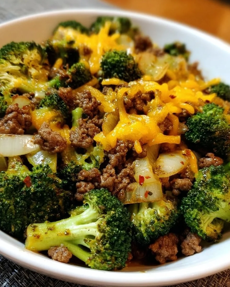 Keto Hamburger Broccoli Skillet