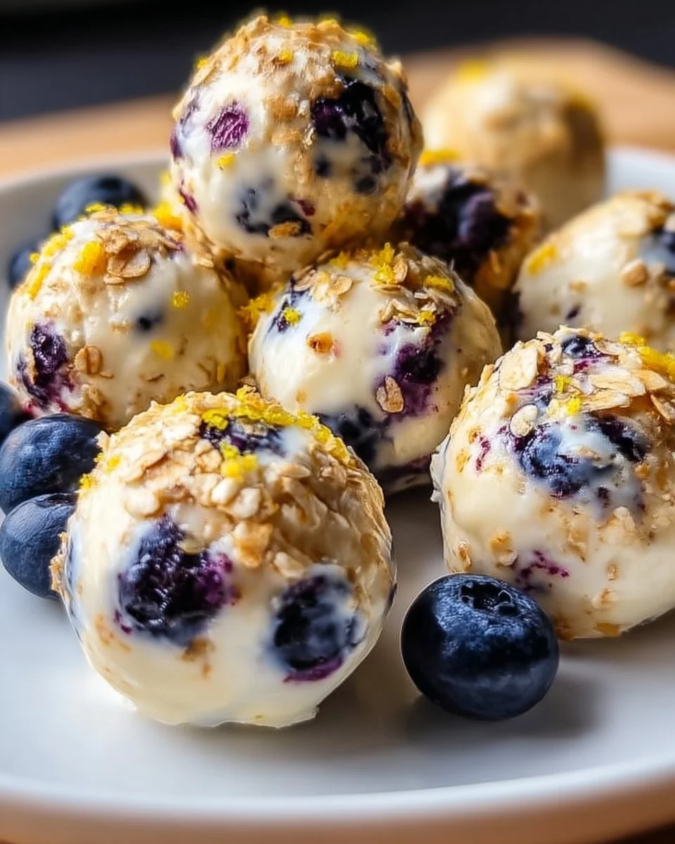 Lemon Blueberry Cottage Cheese Protein Bites
