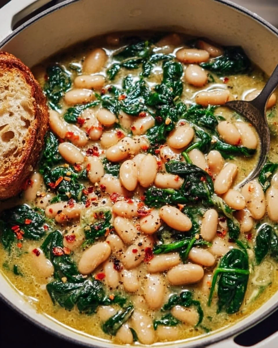 Delicious Marry Me White Bean & Spinach Skillet recipe for a healthy meal