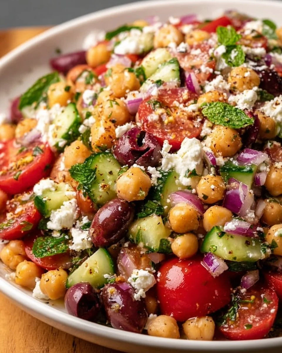 Mediterranean Chickpea Feta Salad