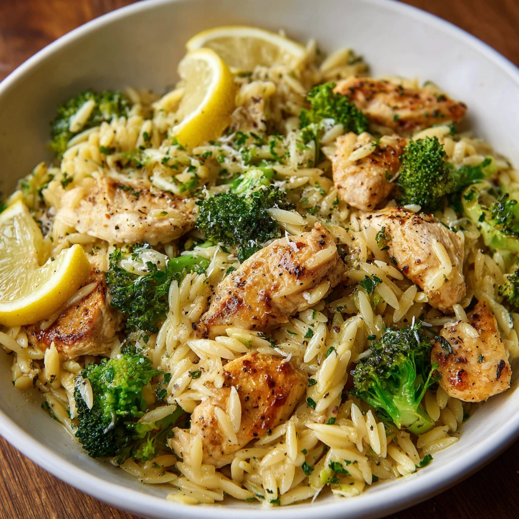 Lemon Pepper Chicken Broccoli Orzo: A Flavorful Delight!