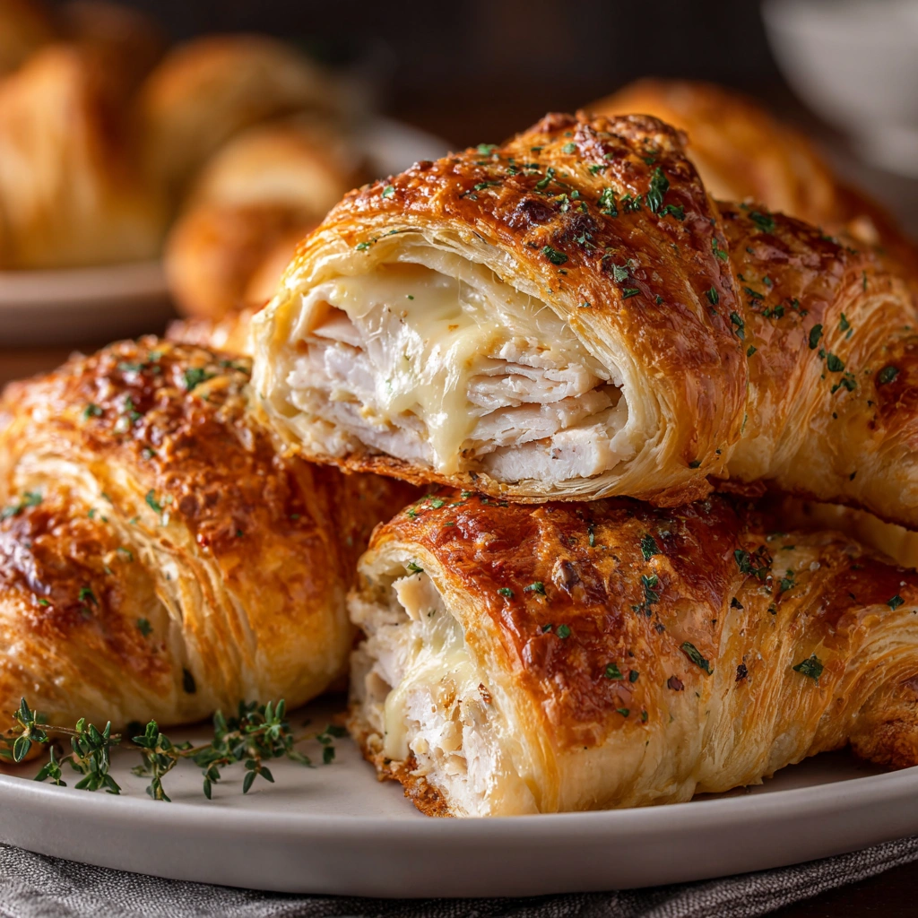 Buttery Garlic Baked Croissants with Turkey and Havarti Delight!