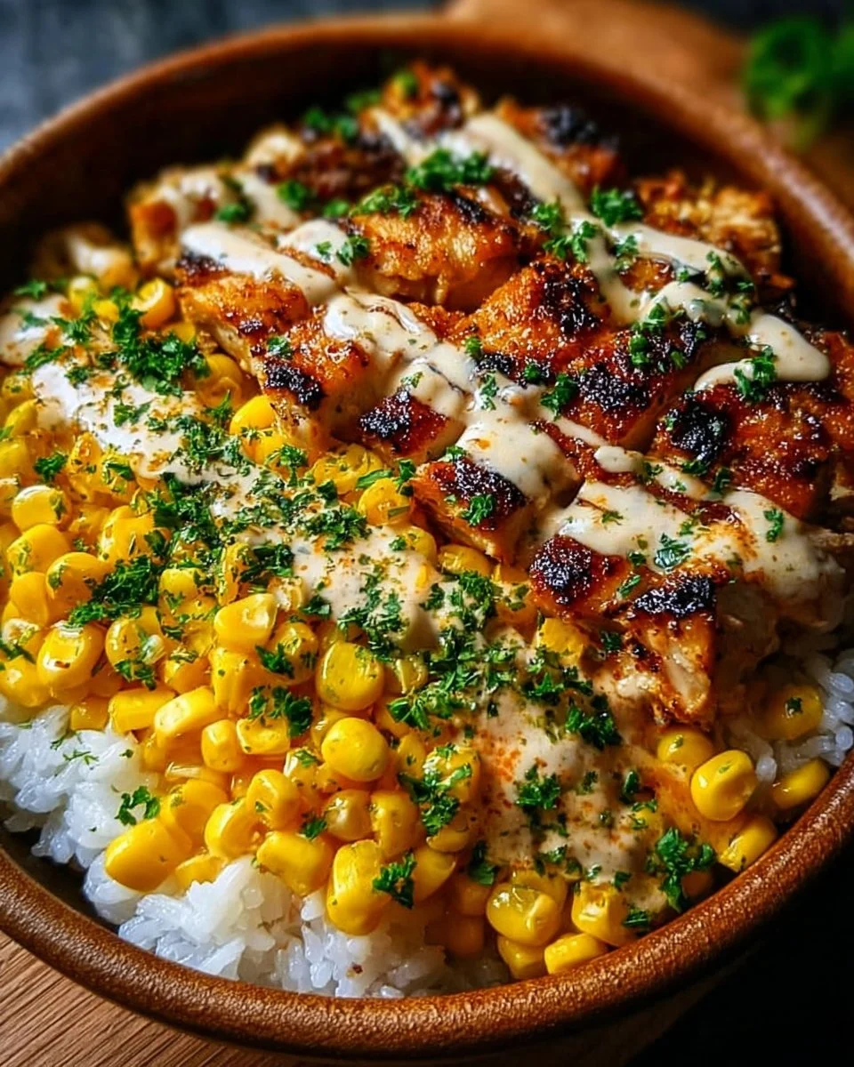 Street Corn Chicken Rice Bowl