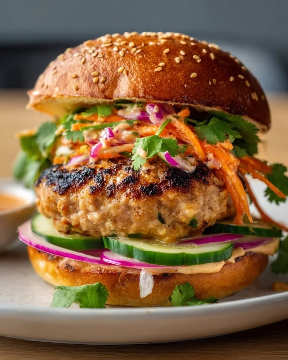 Thai Peanut Turkey Burgers