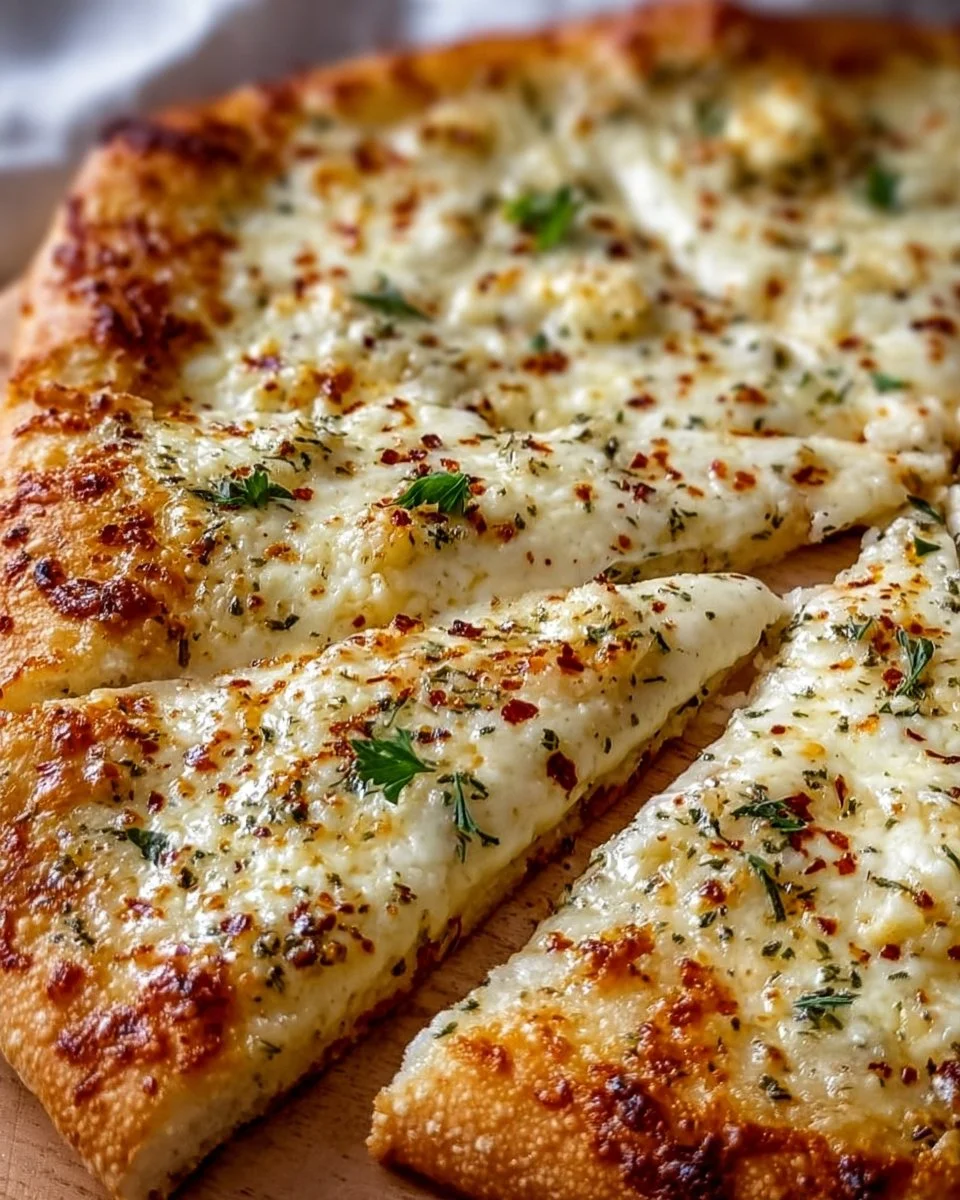Delicious white garlic pizza sauce for homemade pizza