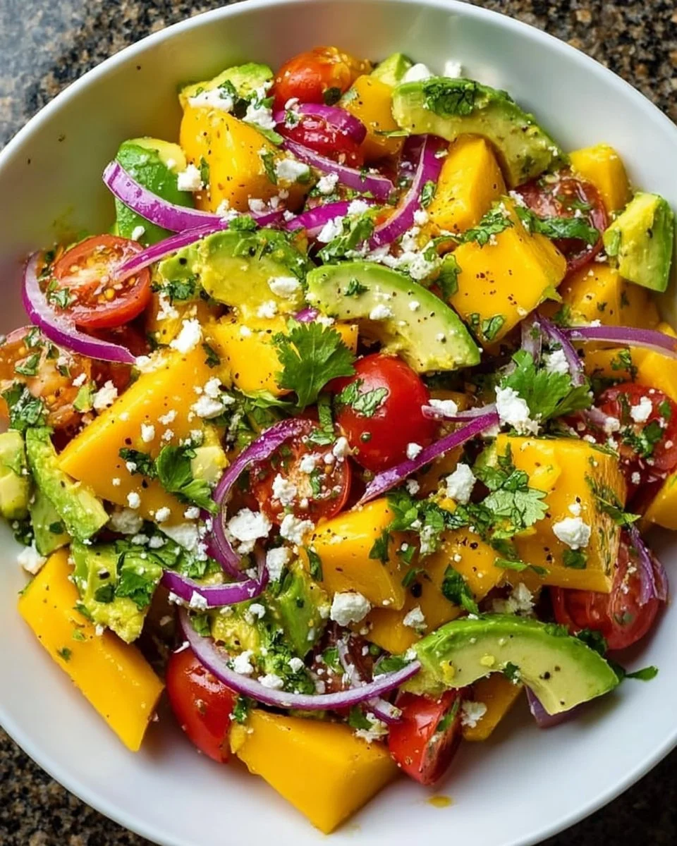 Avocado Mango Salad with Zesty Lime Dressing