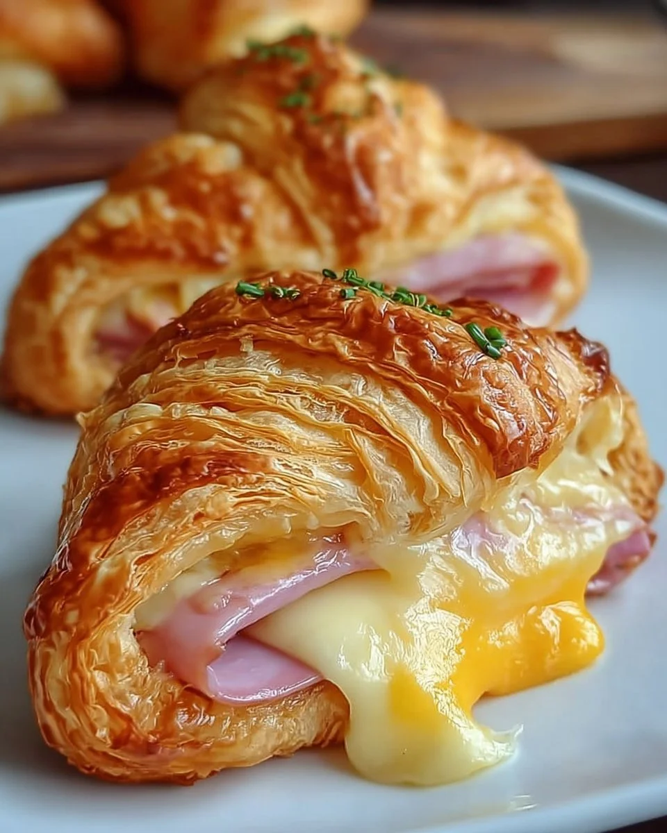 Baked Ham and Cheese Croissants