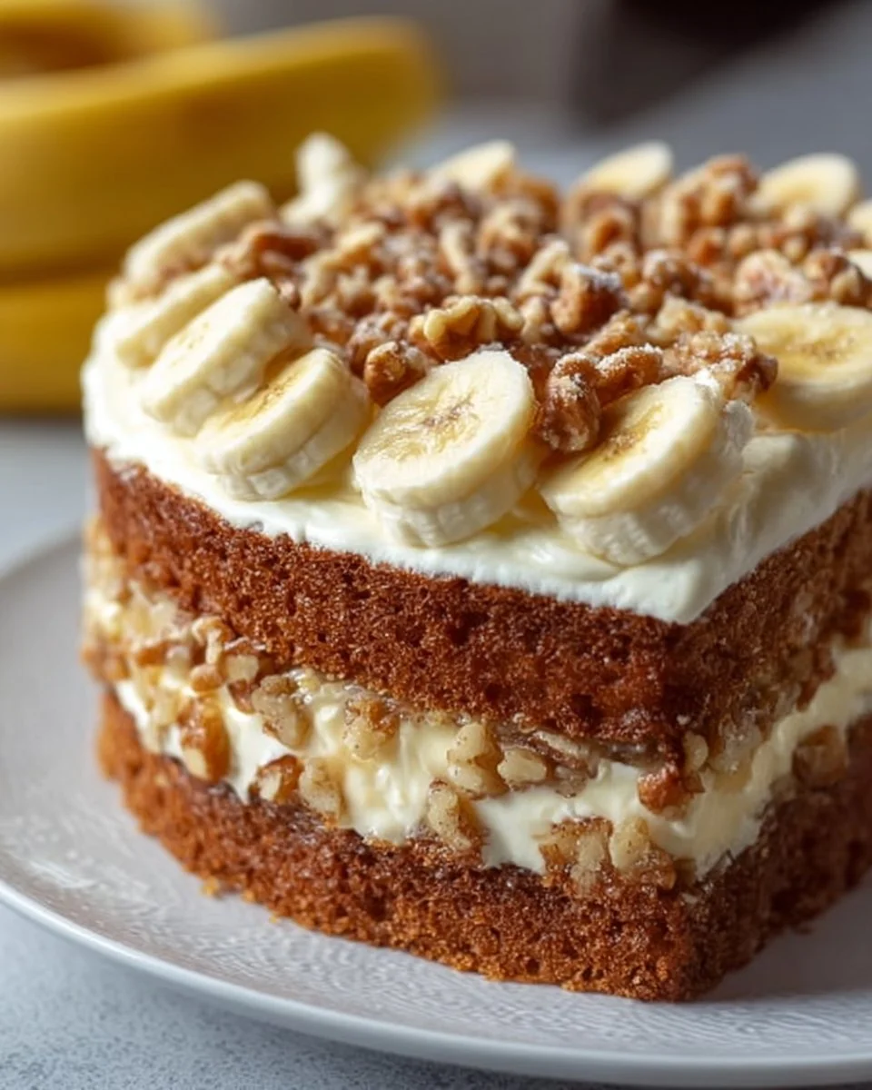 Banana Walnut Cream Cake
