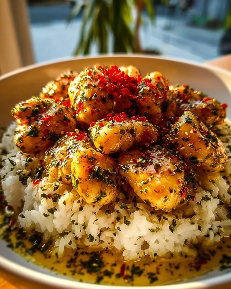 Chicken Scampi with Creamy Garlic Parmesan Rice