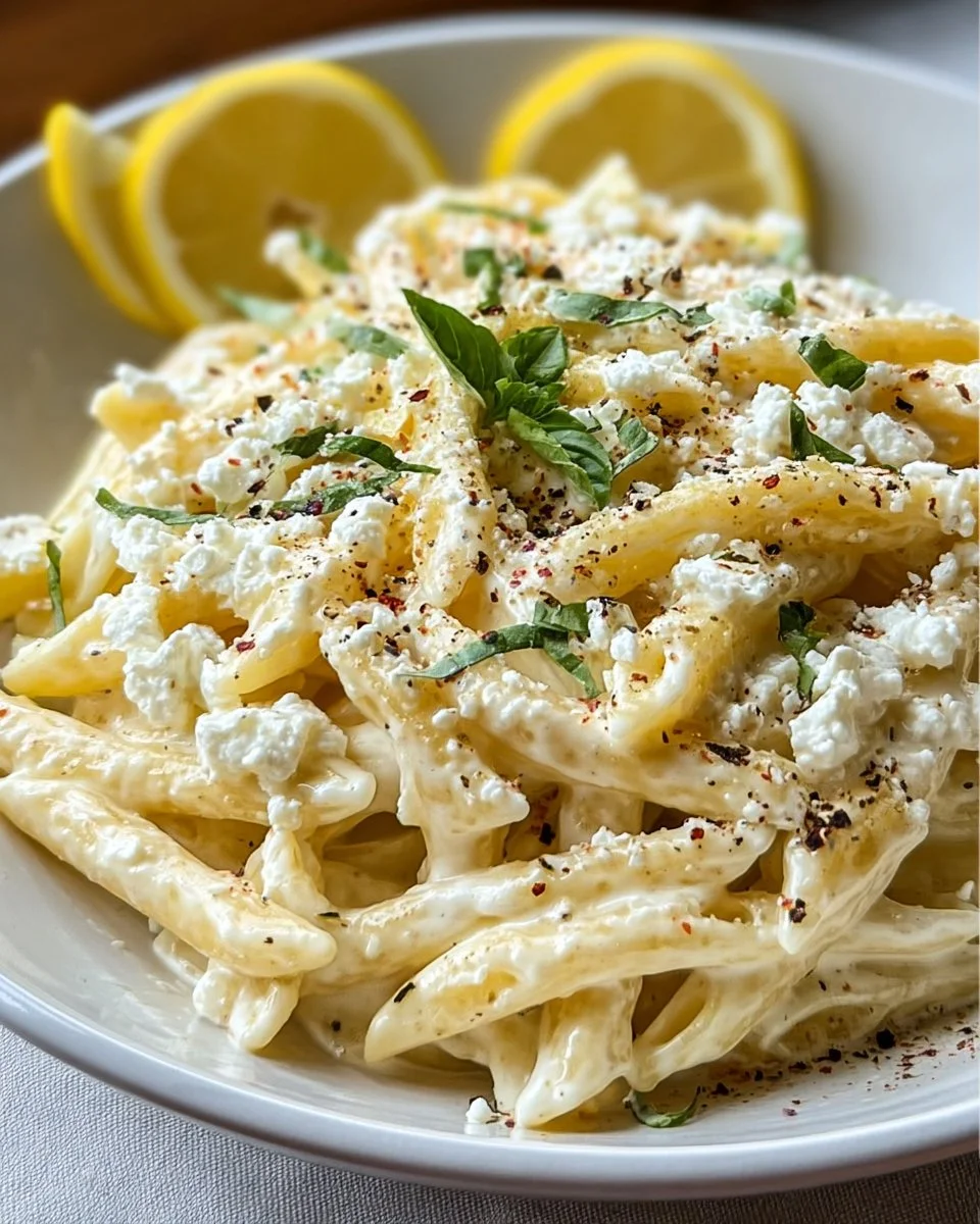 Creamy Lemon Feta Pasta Recipe