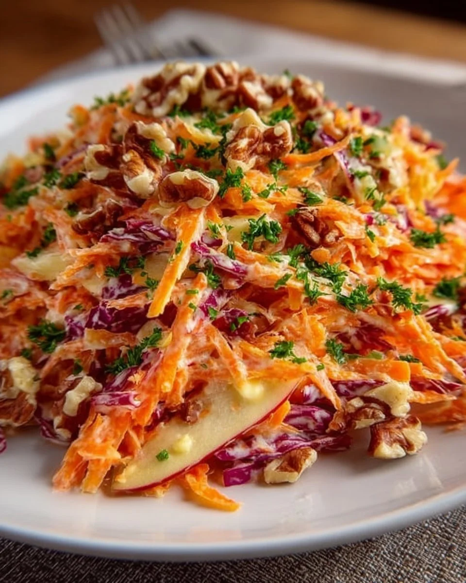Crunchy Apple Carrot Salad with Creamy Citrus Dressing
