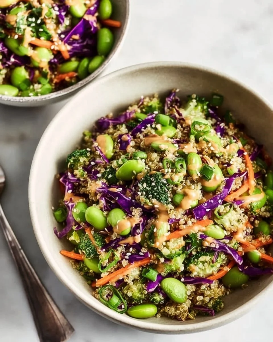 Crunchy Asian Edamame Salad with Peanut Dressing Recipe