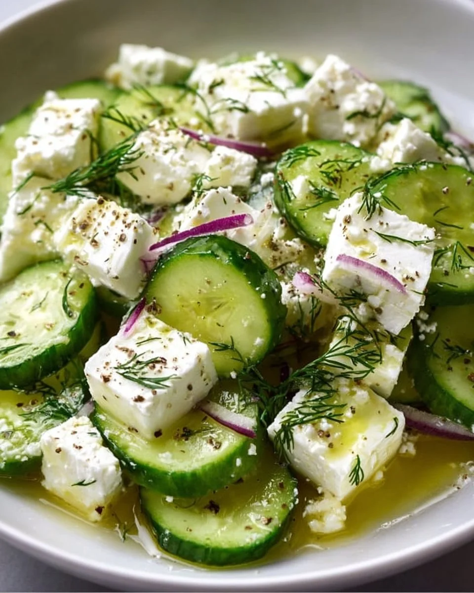 Cucumber Feta Salad with Lemon Greek Vinaigrette