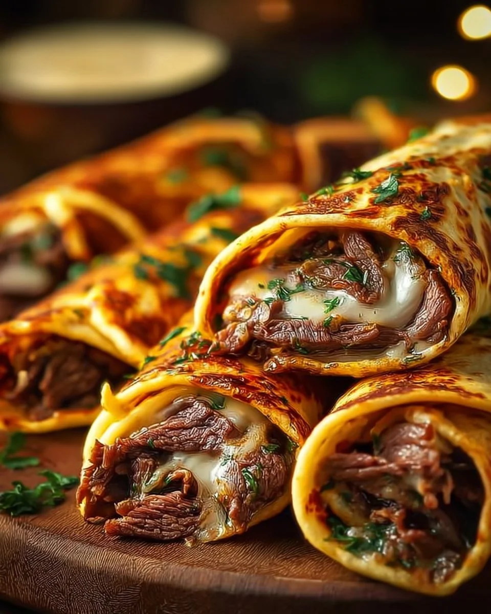 French Dip Tortilla Roll Ups