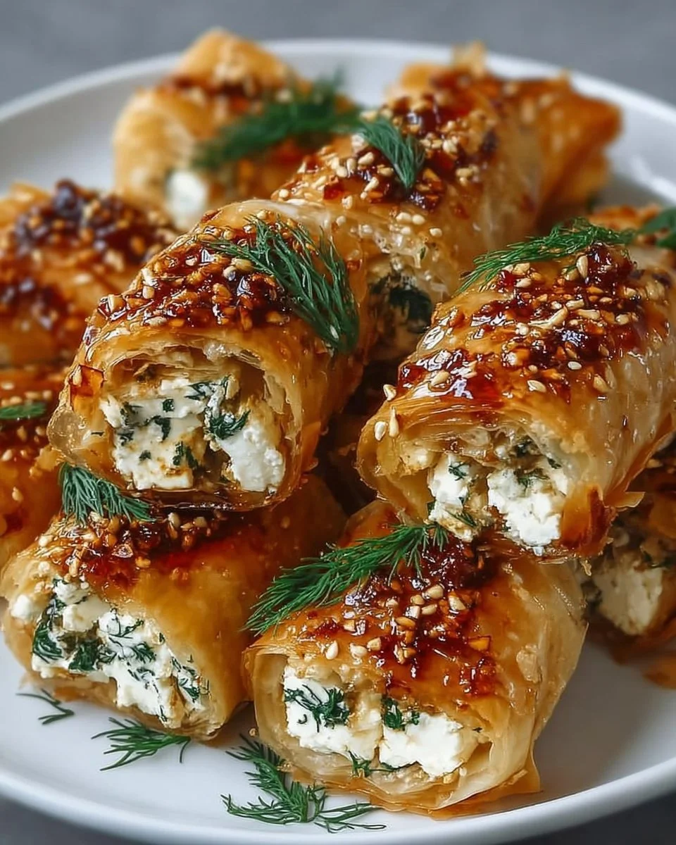 Indulgent Oven Fried Feta Rolls with Chili Honey Magic