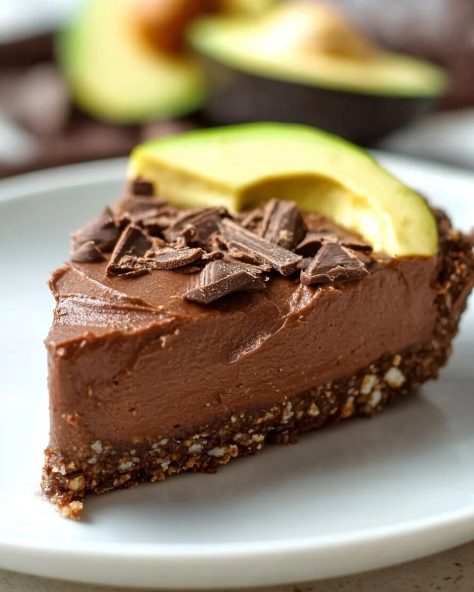 No Bake Chocolate Avocado Pie