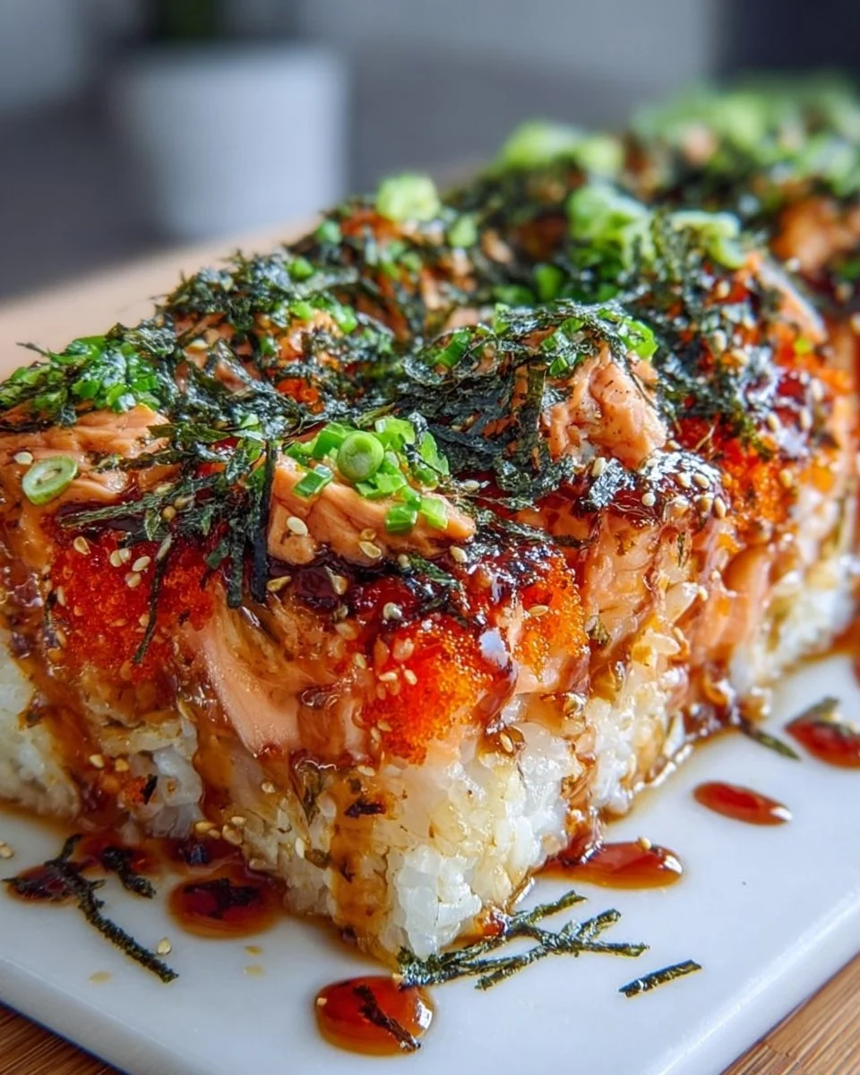 Spicy Salmon Sushi Bake