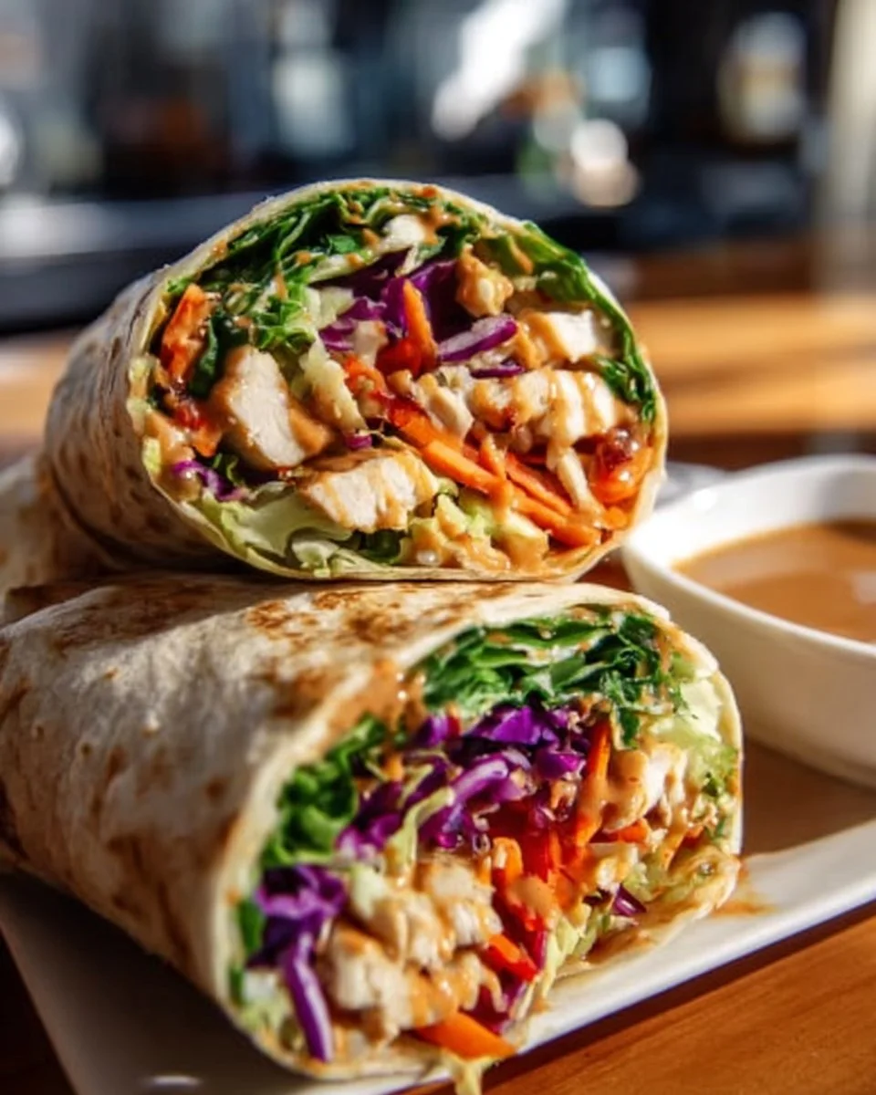 Thai Peanut Chicken Wraps