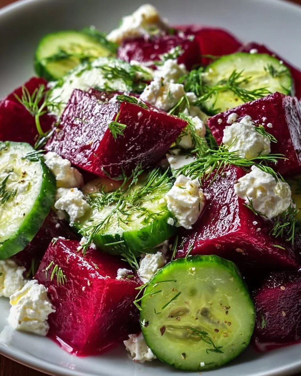 Vibrant Beet Salad with Feta and Cucumbers for Fresh Flavor!