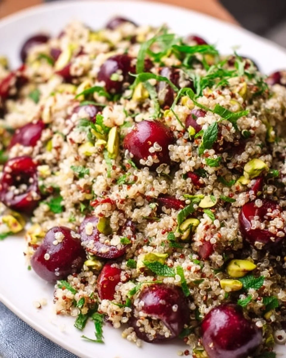 Cherry Pistachio Quinoa Salad