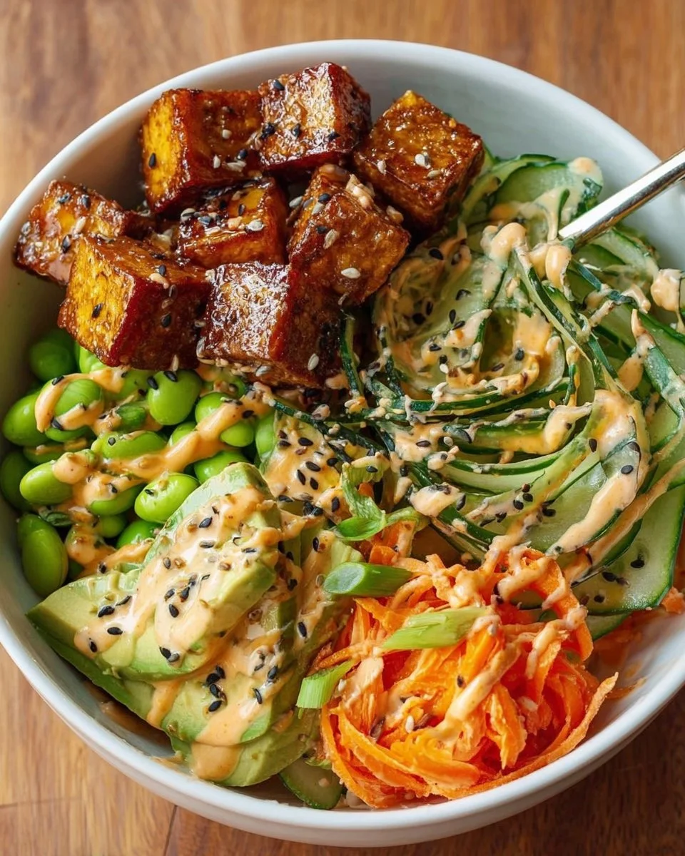 Creamy Asian Cucumber Salad Bowl