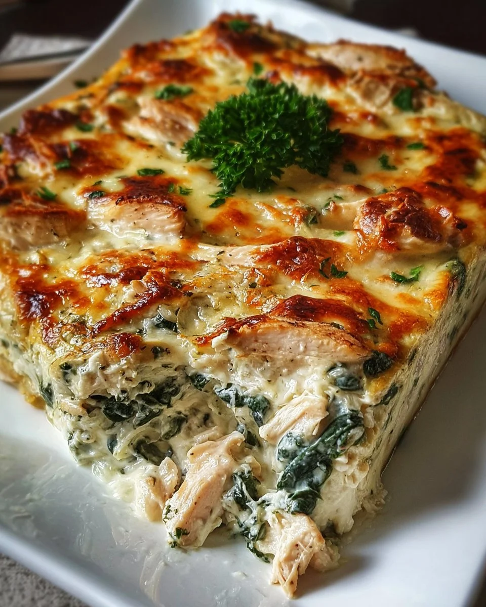 Creamy Chicken and Spinach Casserole