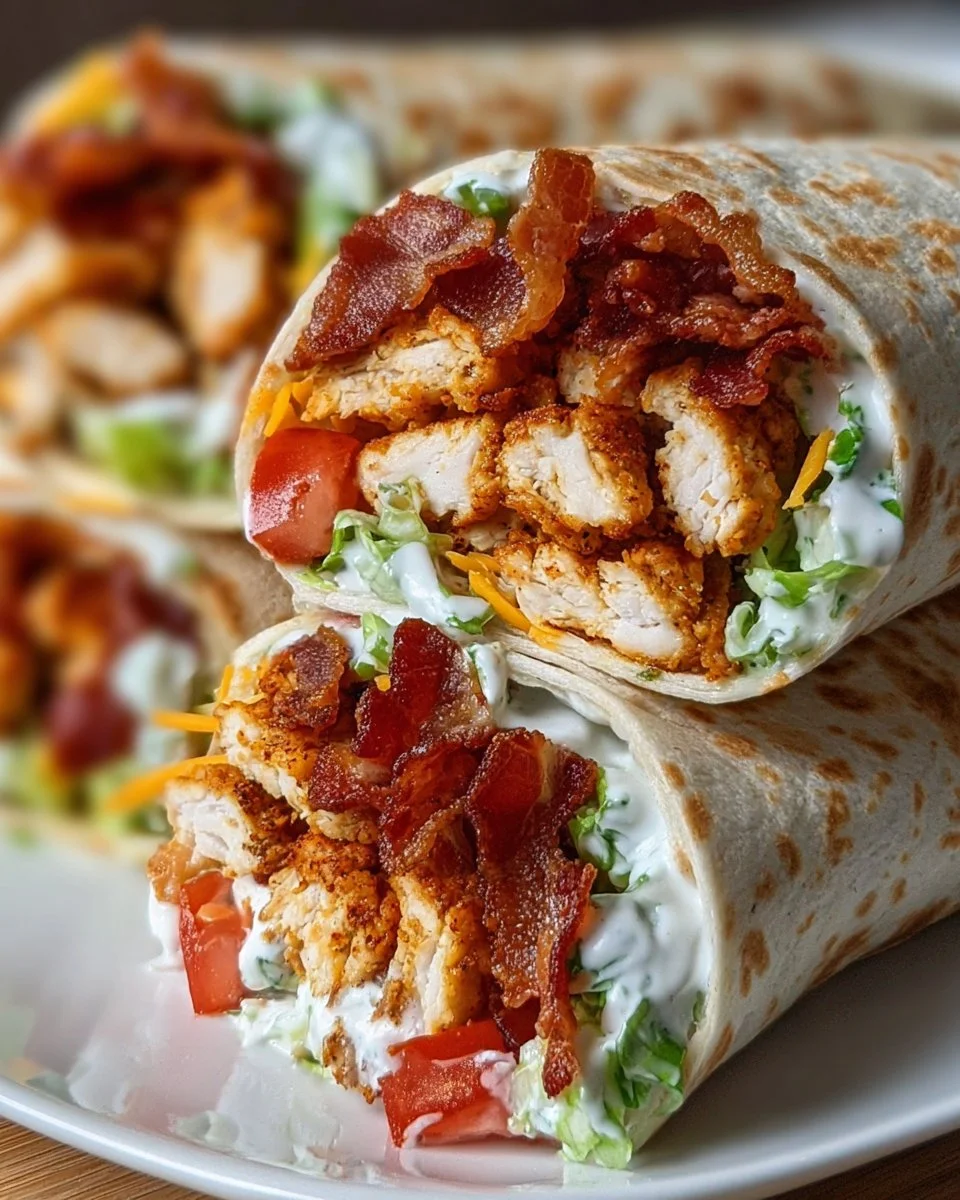 Crispy Bacon Chicken Ranch Wraps