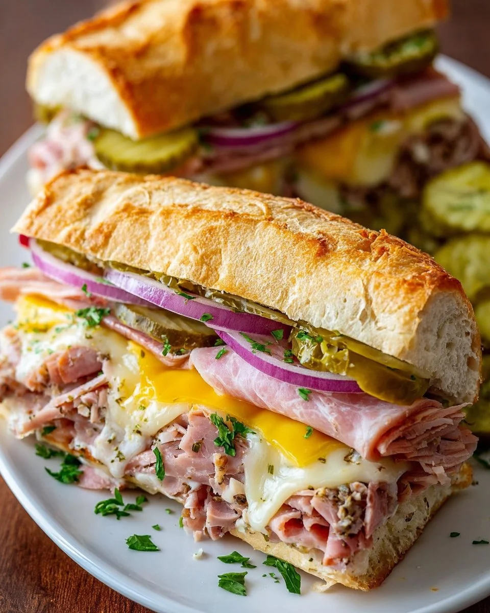 Cuban Garlic Bread Sandwiches