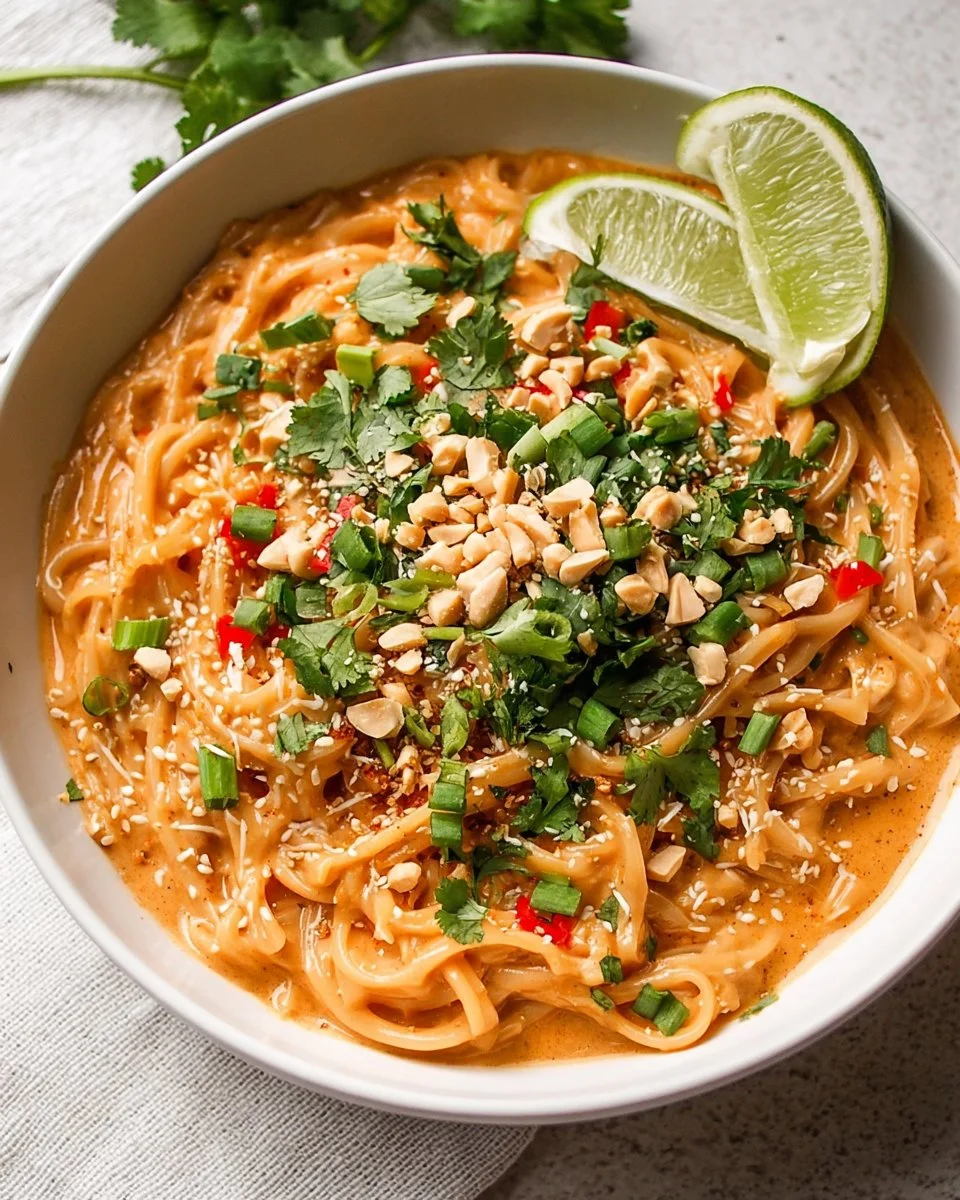 Gluten Free Red Curry Peanut Noodles