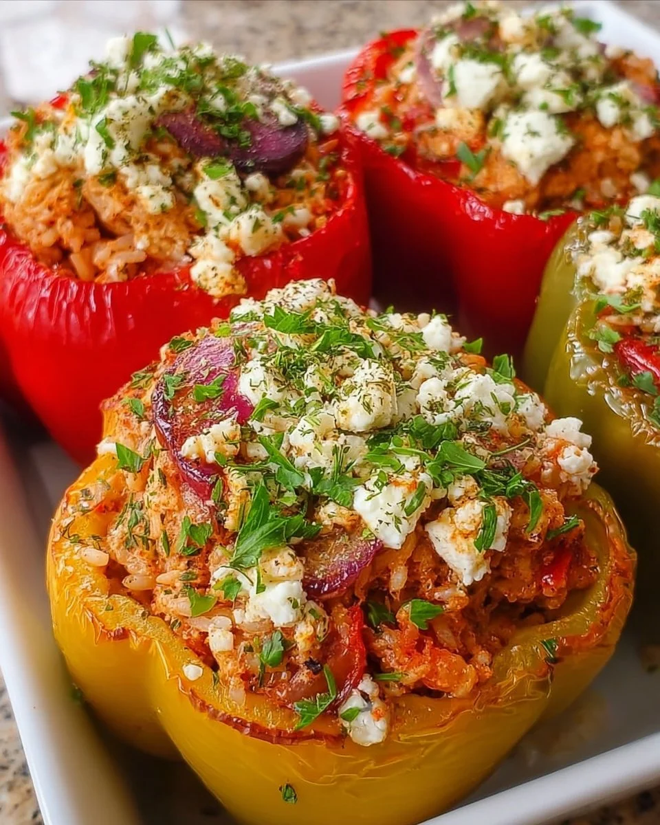 Greek Chicken Stuffed Peppers