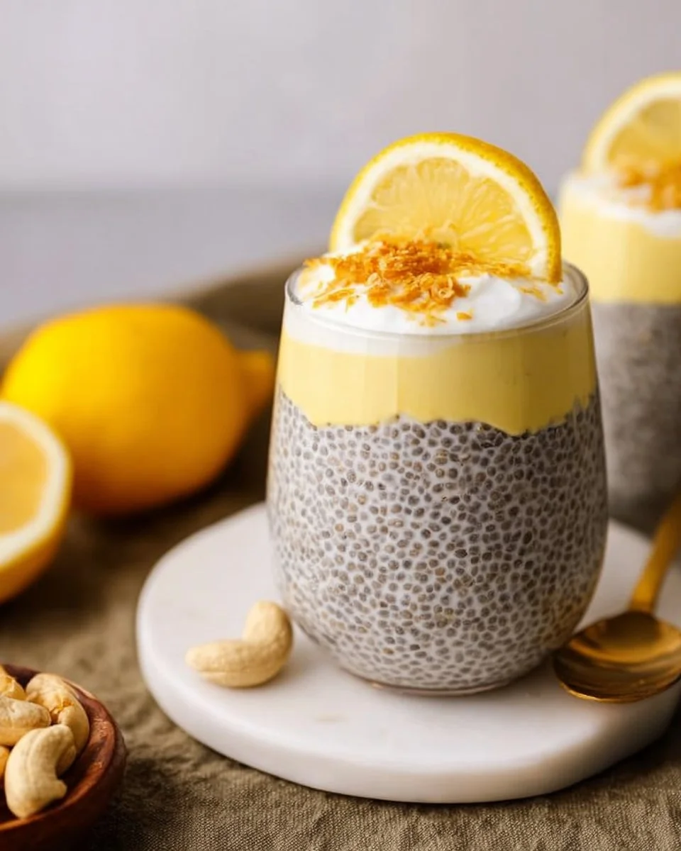 Lemon Cream Chia Pudding with Oat Milk
