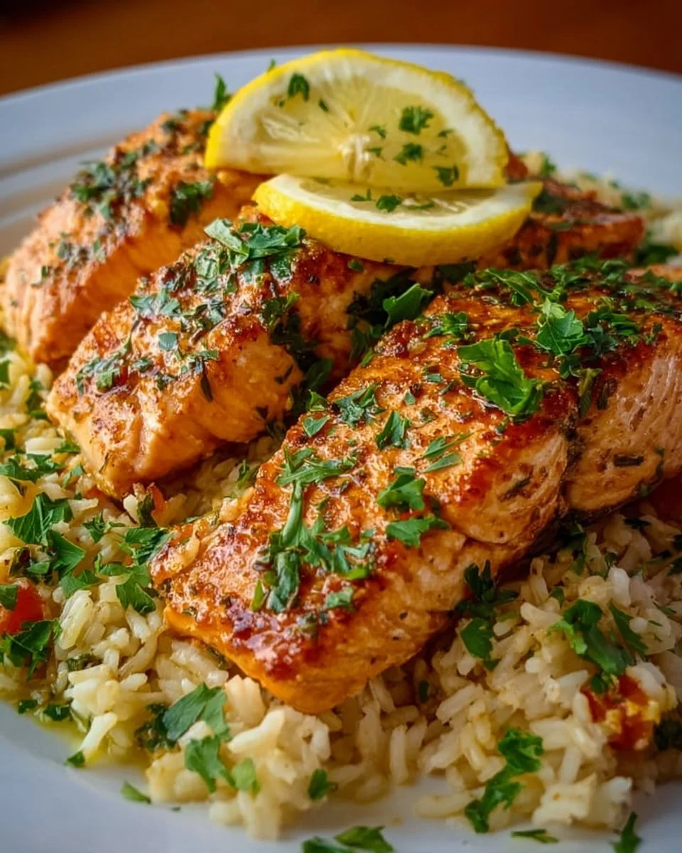 Mediterranean Salmon Lemon Rice: A Flavorful Delight!