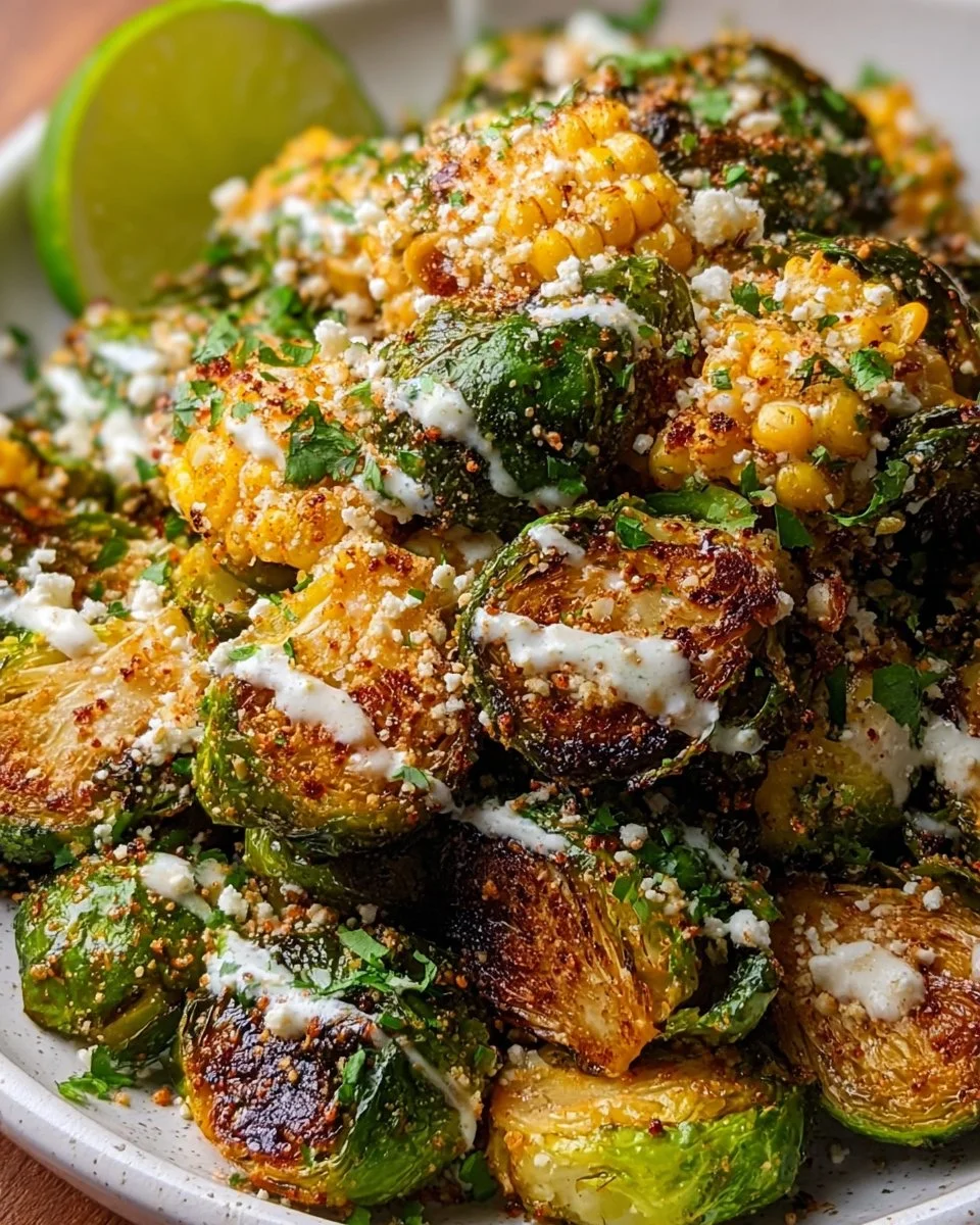 Mexican Street Corn Roasted Brussels Sprouts
