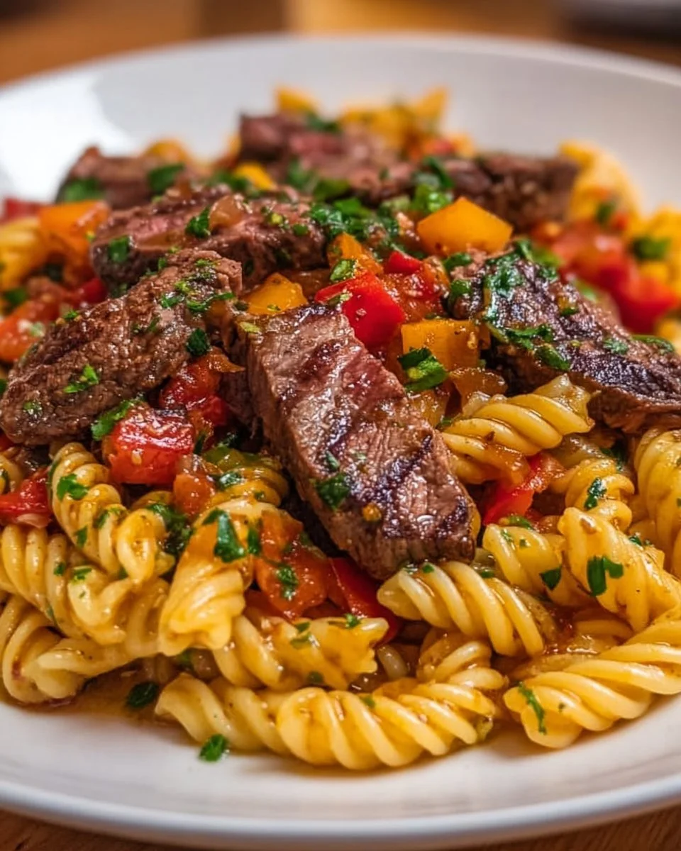 One-Pot Zesty Steak Pasta: A Quick Dinner Delight!