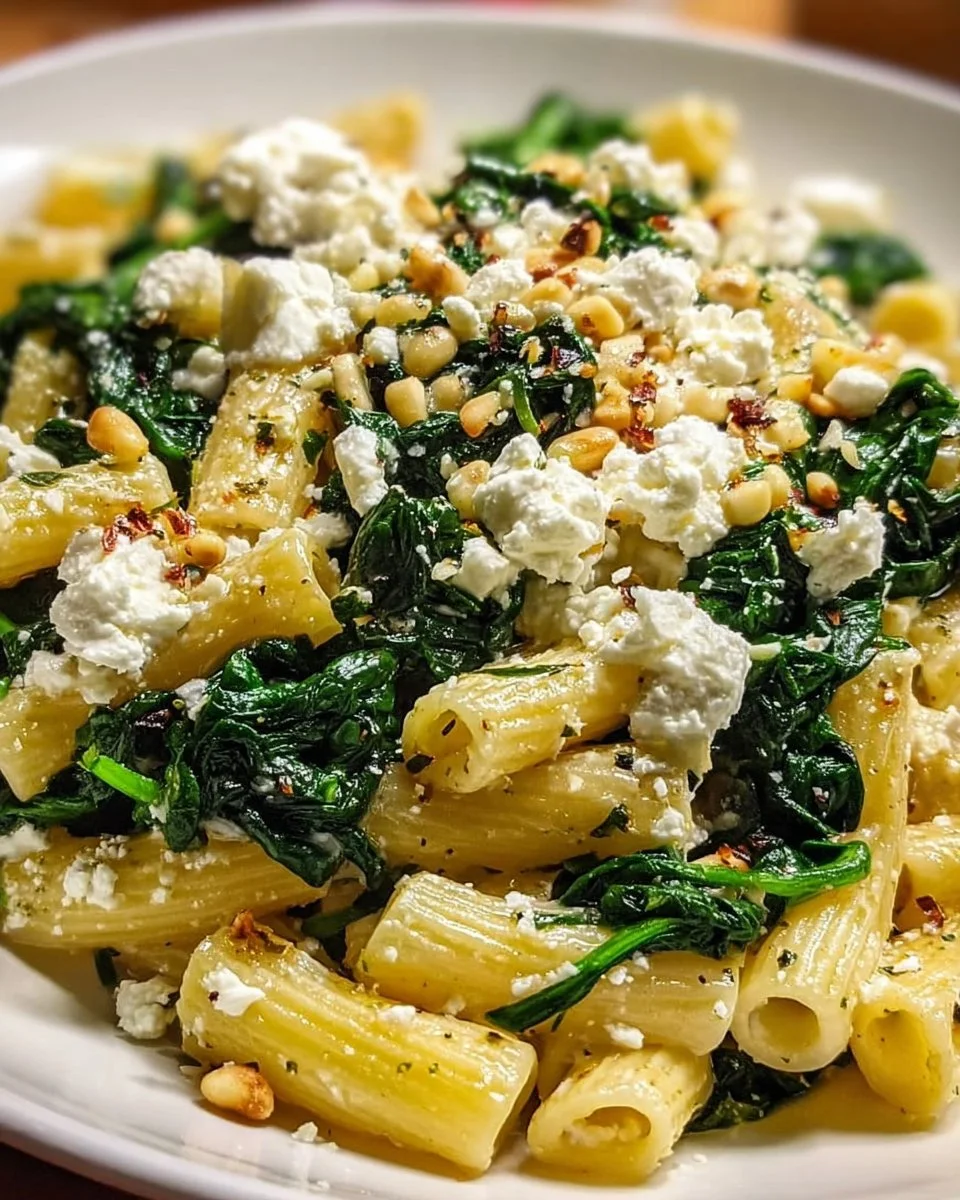 Quick Spinach Feta Pasta