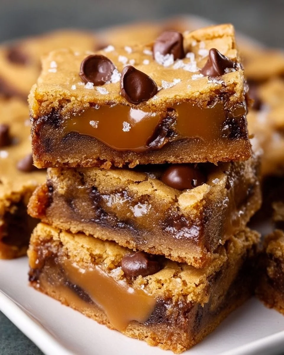 Salted Caramel Chocolate Chip Cookie Bars