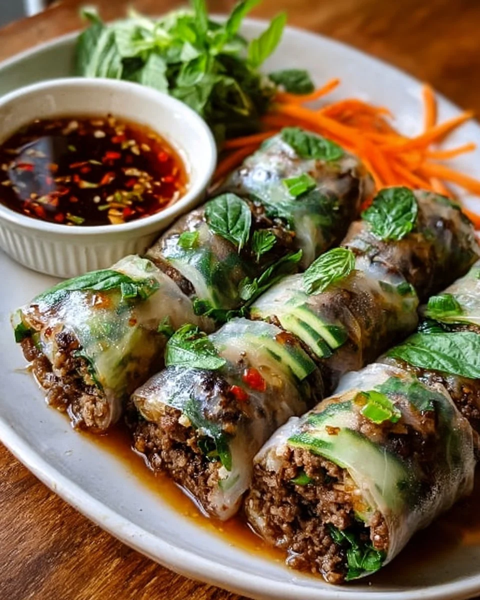 Thai Basil Beef Rolls