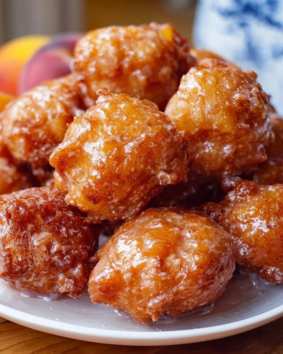 Easy Glazed Peach Fritters