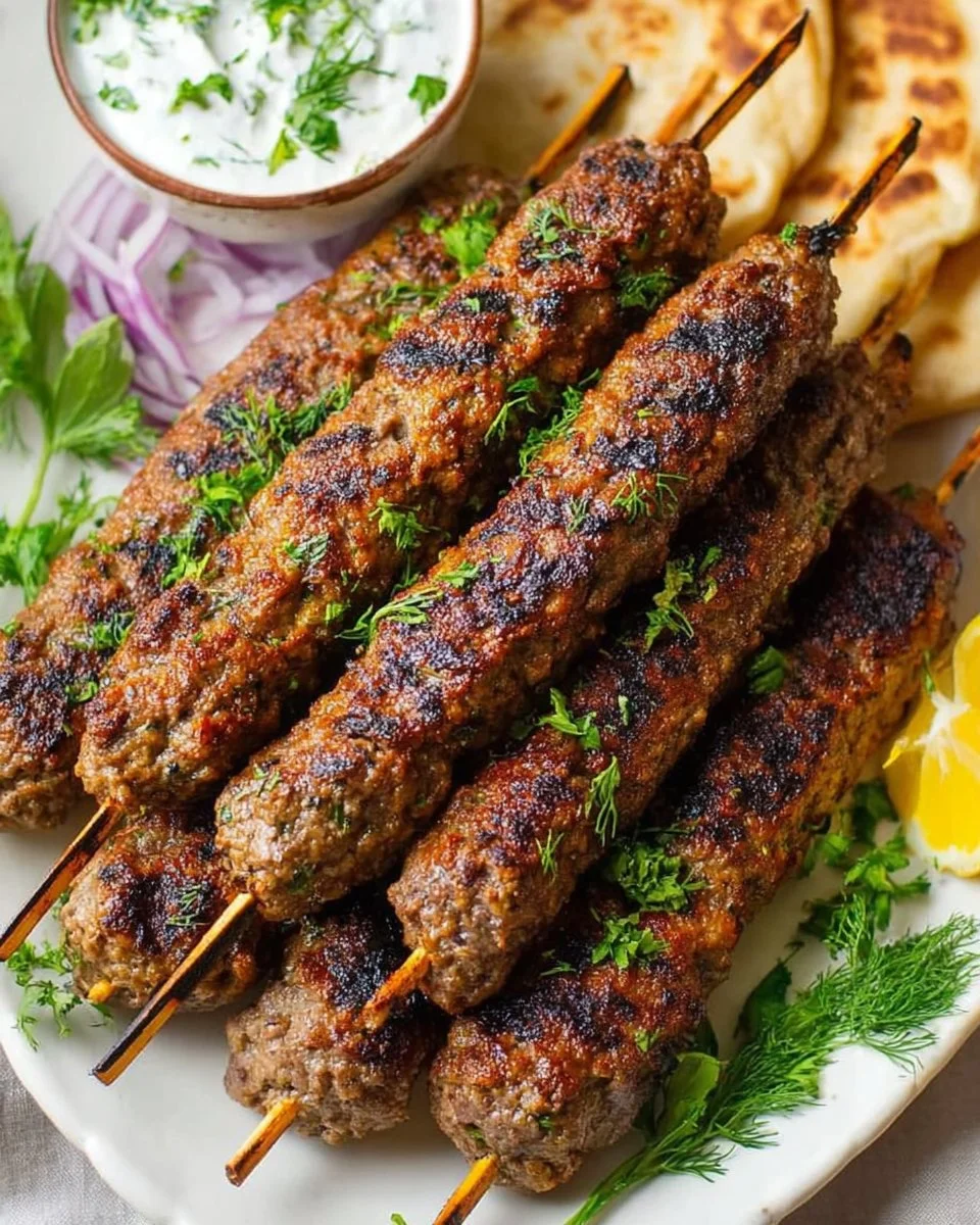 Grilled Lamb Kebabs with Yogurt Dipping Sauce